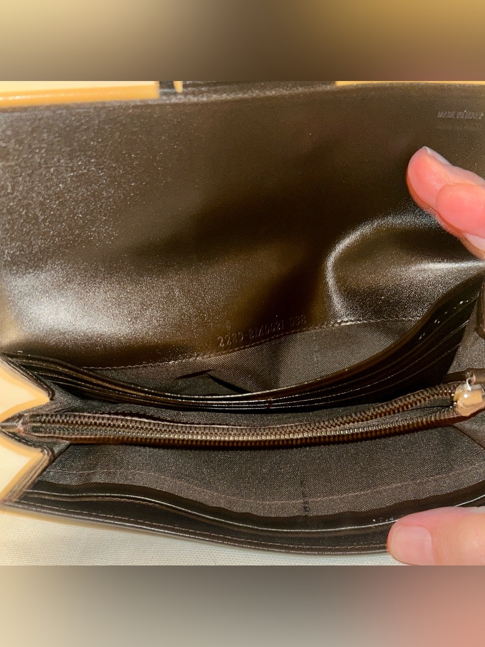Fendi Brown and Black FF Logo Canvas Clutch with Silver F Buckle - Picture 9 of 10